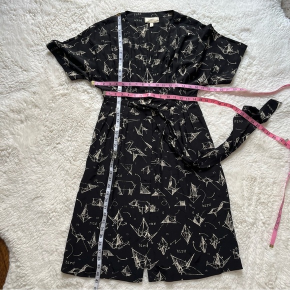 Moulinette Soeurs Midi Silk Dress Size 2 - Picture 9 of 10